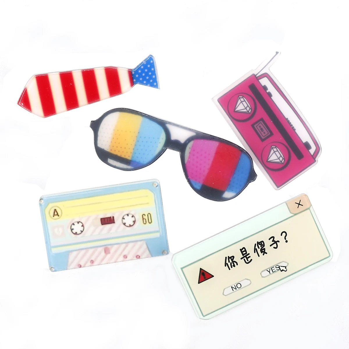 Милые Мультяшные акриловые Значки для радиооочков 1 шт. 3D значки булавка на брошь