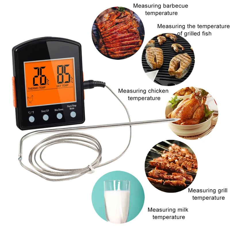 ЖК экран цифровой термометр для приготовления мяса 50 ℃ ~ 300 гриль еды с таймером