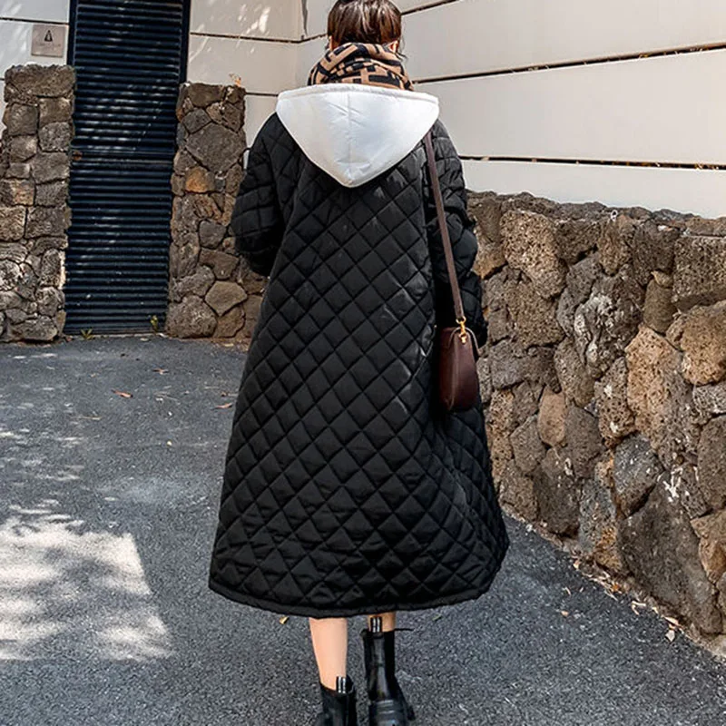 Новинка осенне-зимнее пальто теплые хлопковые куртки Женская длинная куртка с