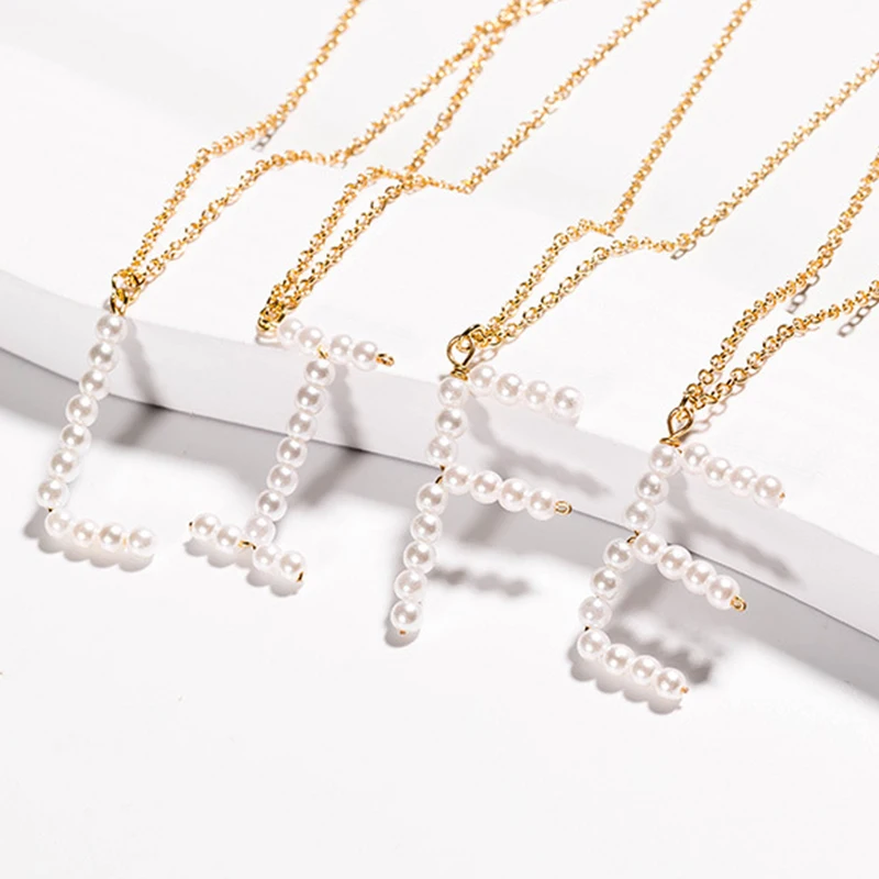 Новинка 2020 модное Очаровательное ожерелье с 26 буквами жемчужная цепочка A Z