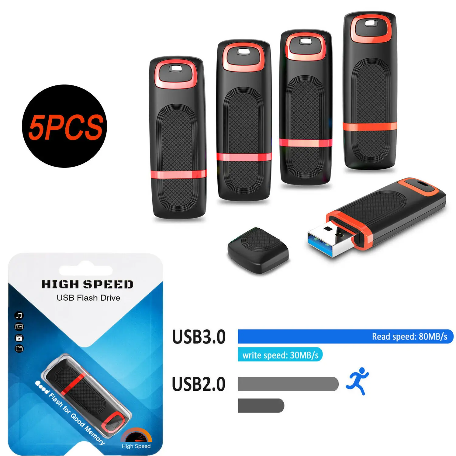 5 пакетов флэш накопитель 32 ГБ 64 128 ГБ|USB флэш-накопители| |