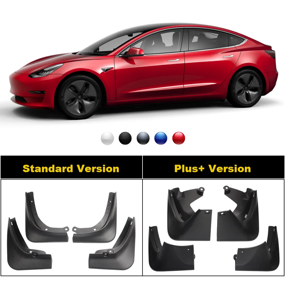 Dabecan 4 шт. брызговик автомобиля для Tesla модель 3- передние/задние аксессуары для крыльев Авто брызговик брызговики снег брызговики