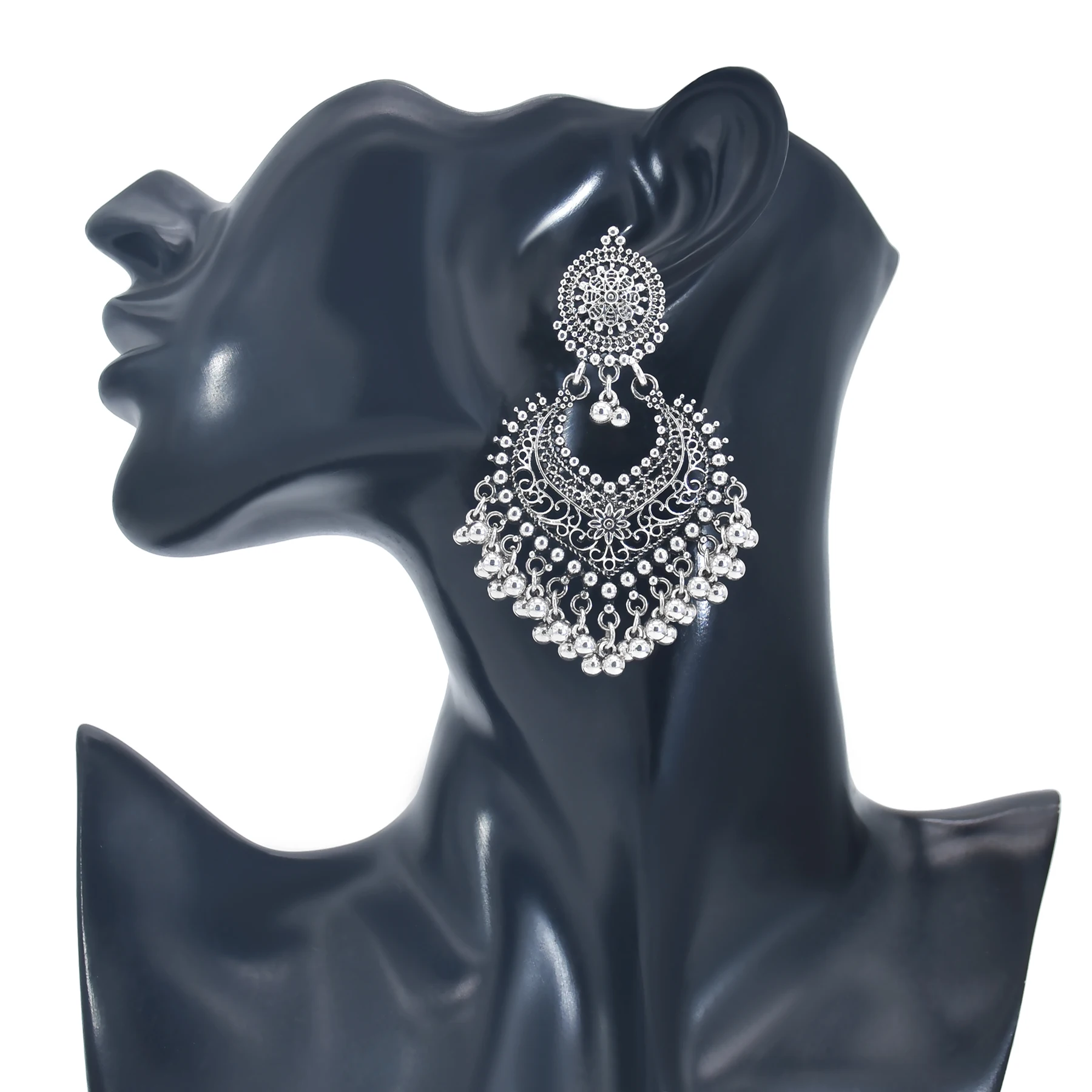 Женские винтажные серьги Jhumka в стиле бохо индейские цвет оксидированного