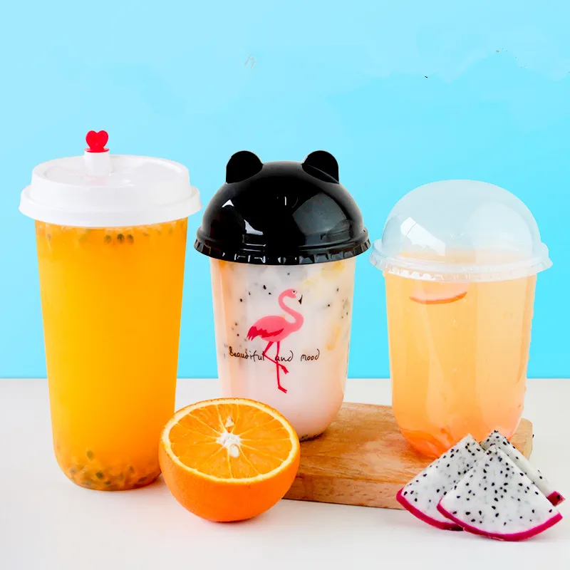 50 шт Высокое качество u-образная креативная Одноразовая чашка для молочного чая