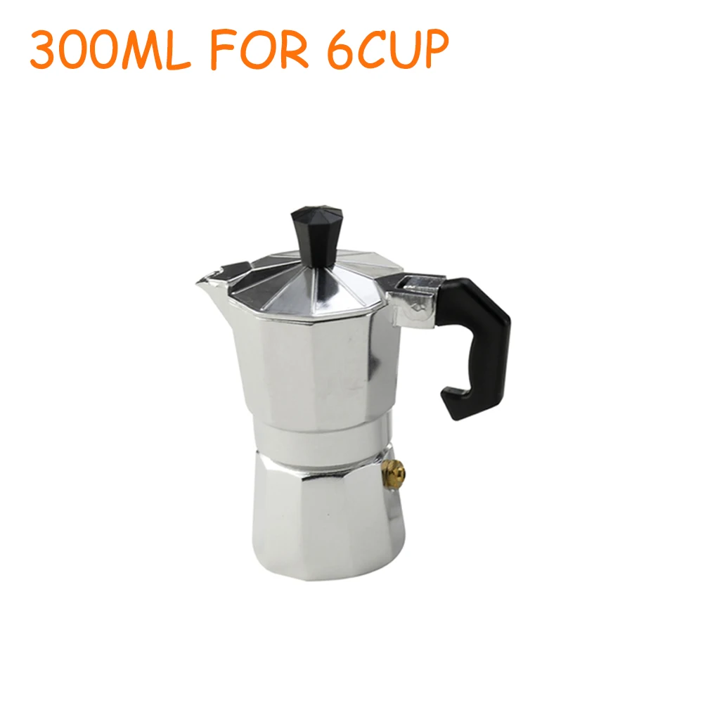 Кофе Maker Алюминий мокко Эспрессо кофеварка горшок Кофе Мока 1cup/3cup/6cup/9cup/12cup кофеварка для приготовления кофе на плите кофемашина кофеварка кофемашина автоматическая кофе машина кофеварка электрическая - Цвет: 300ML FOR 6CUP