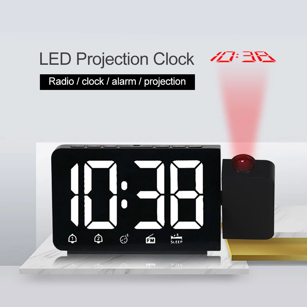 Новинка 2019 проекционный светодиодный Будильник с радио многофункциональные
