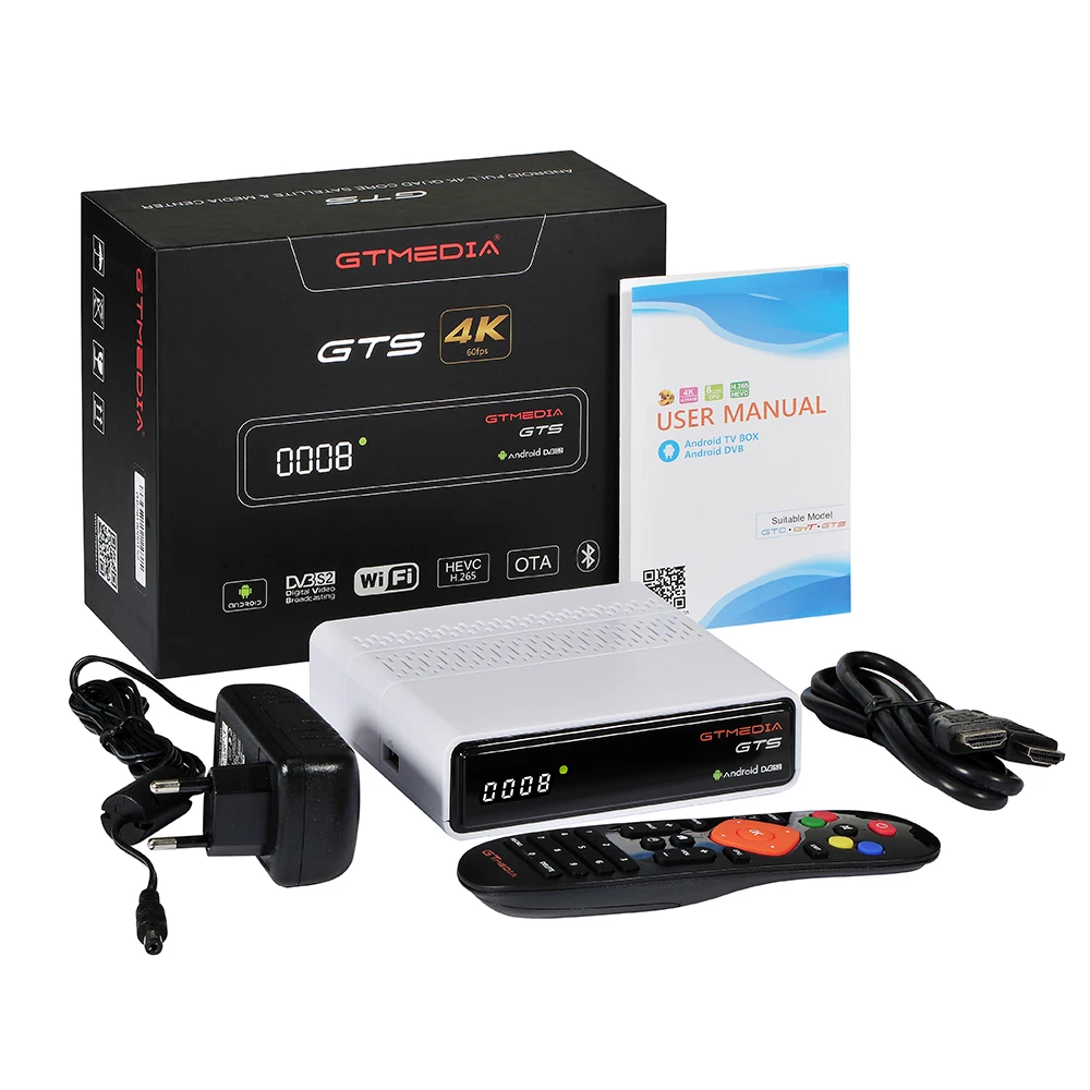 

GTmedia GTS 4K H.265 HD Android 6.0 Smart TV Box DVB-S/S2 Built In 2.4G Wifi Satellite Television Receivers Online Media NO App