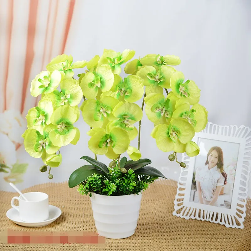 Goedkoop 78Cm Upscale Phalaenopsis Orchidee Boeket Cymbidium Plant Middelpunt Nep Bloem Bruiloft Woondecoratie Outdoor Tuin 100 Stuks