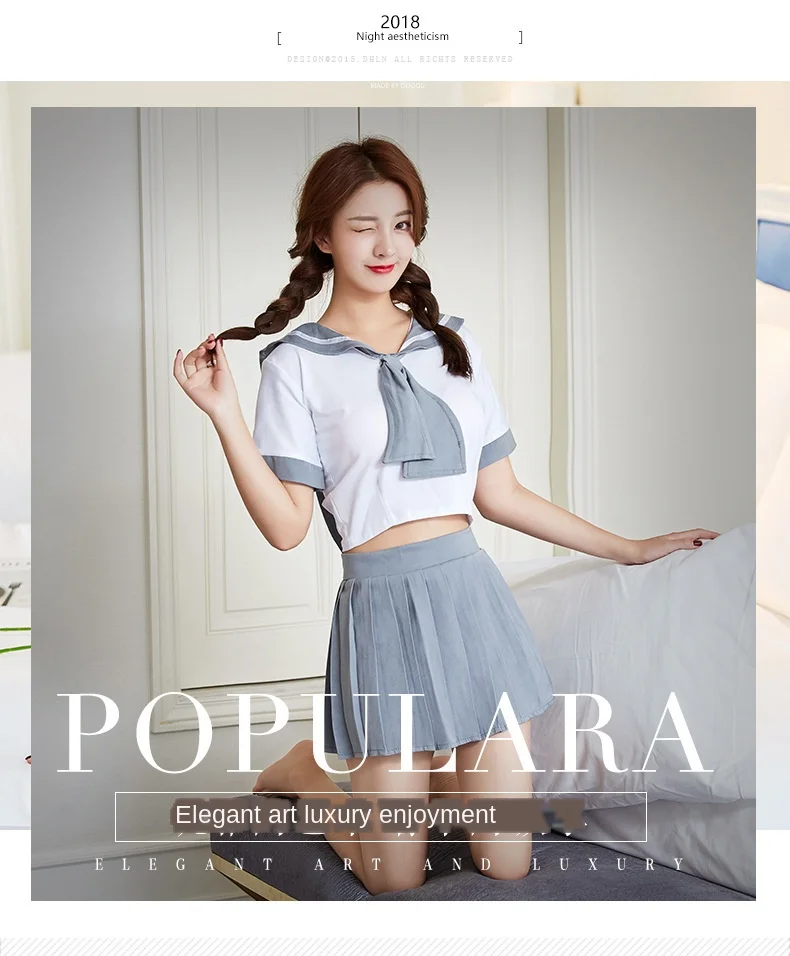 

Sexy Lingerie Uniform Set Pure Cute Split Student Uniform Large Size Sexy Girl Student Uniform Pleated Skirt