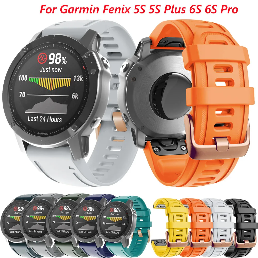 

20mmWatchband Strap For Garmin Fenix 5S Plus Smartwatch Quick Release Silicone EasyFit Wrist Watch Band Fenix 6S/6S Pro Bracelet