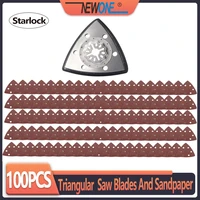 newone starlock triangular polish saw blades and sandpaper sets fit power oscillating tools for polish wood metal ceramic more