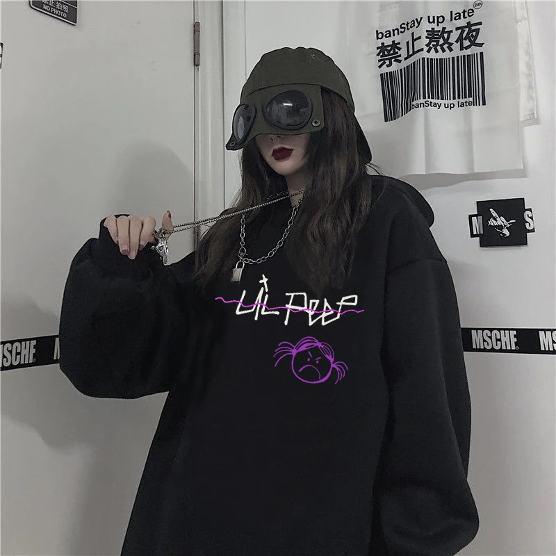 

Personality Lil Peep Hoodies Hell Boy female Boys/Girls Sweatshirts Autumn Winter Sudaderas Cry Baby Hoodie Women's Coat