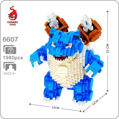 1780 шт. + 6606-6609 Карманный Монстр Pikaqiu Mini Building Venusaur blastatic Charizard Snorlax Gyarados алмазные