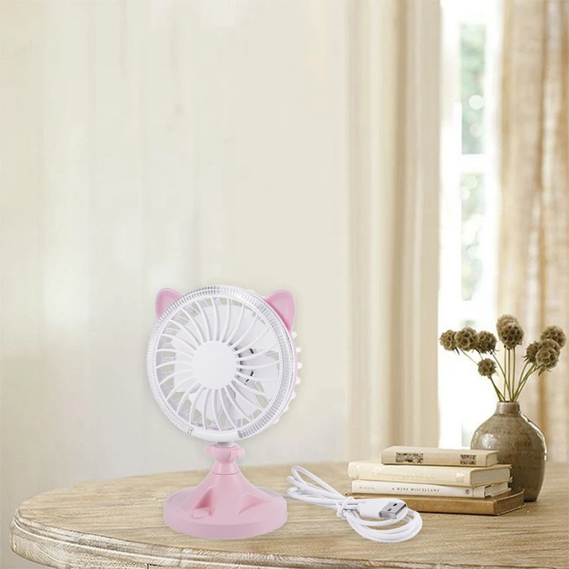 Цветной мини USB Перезаряжаемый вентилятор с воздушным охлаждением в форме кошки