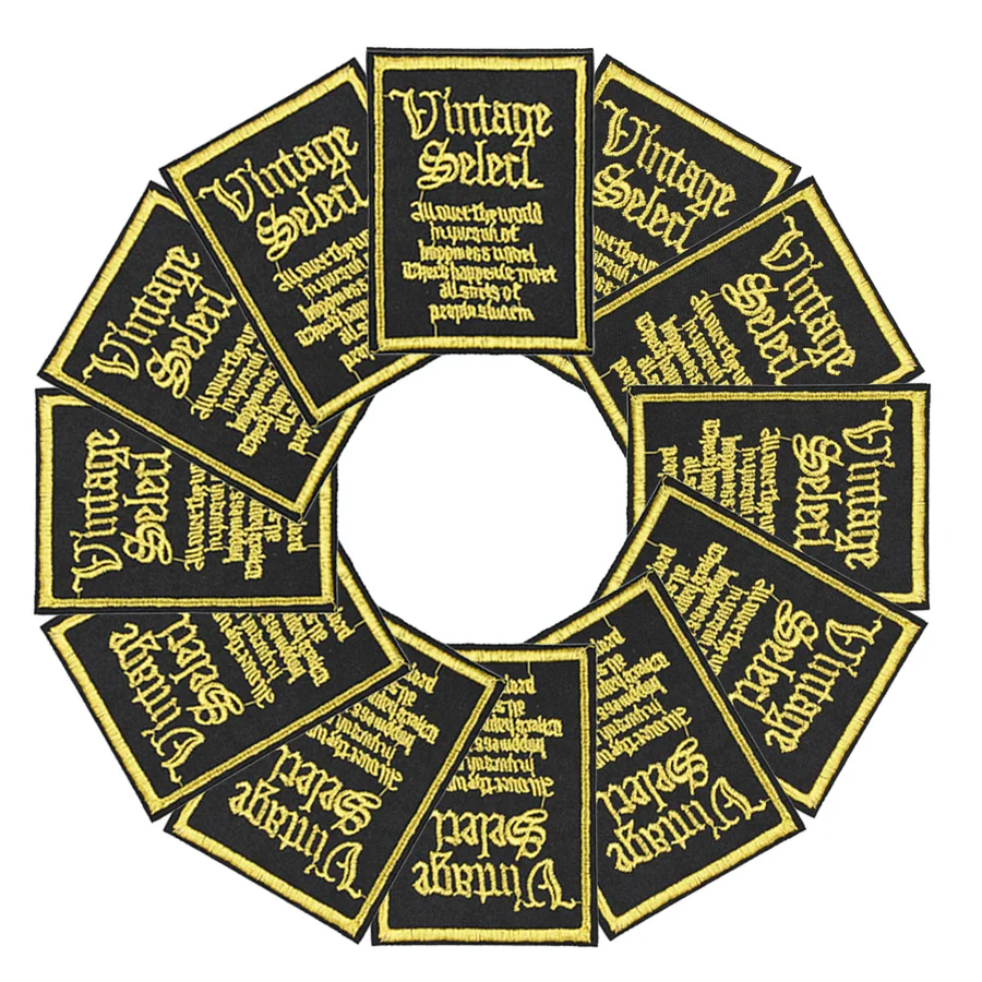 Золотые вышитые нашивки для одежды аппликация текста патчи утюга Швейные