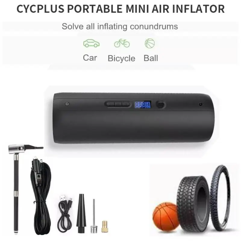 

CYCPLUS A5 Intelligent Rechargeable pump Portable Car Tire Bike Pump Pressure Auto Electric Air Inflator Bicycle Pump
