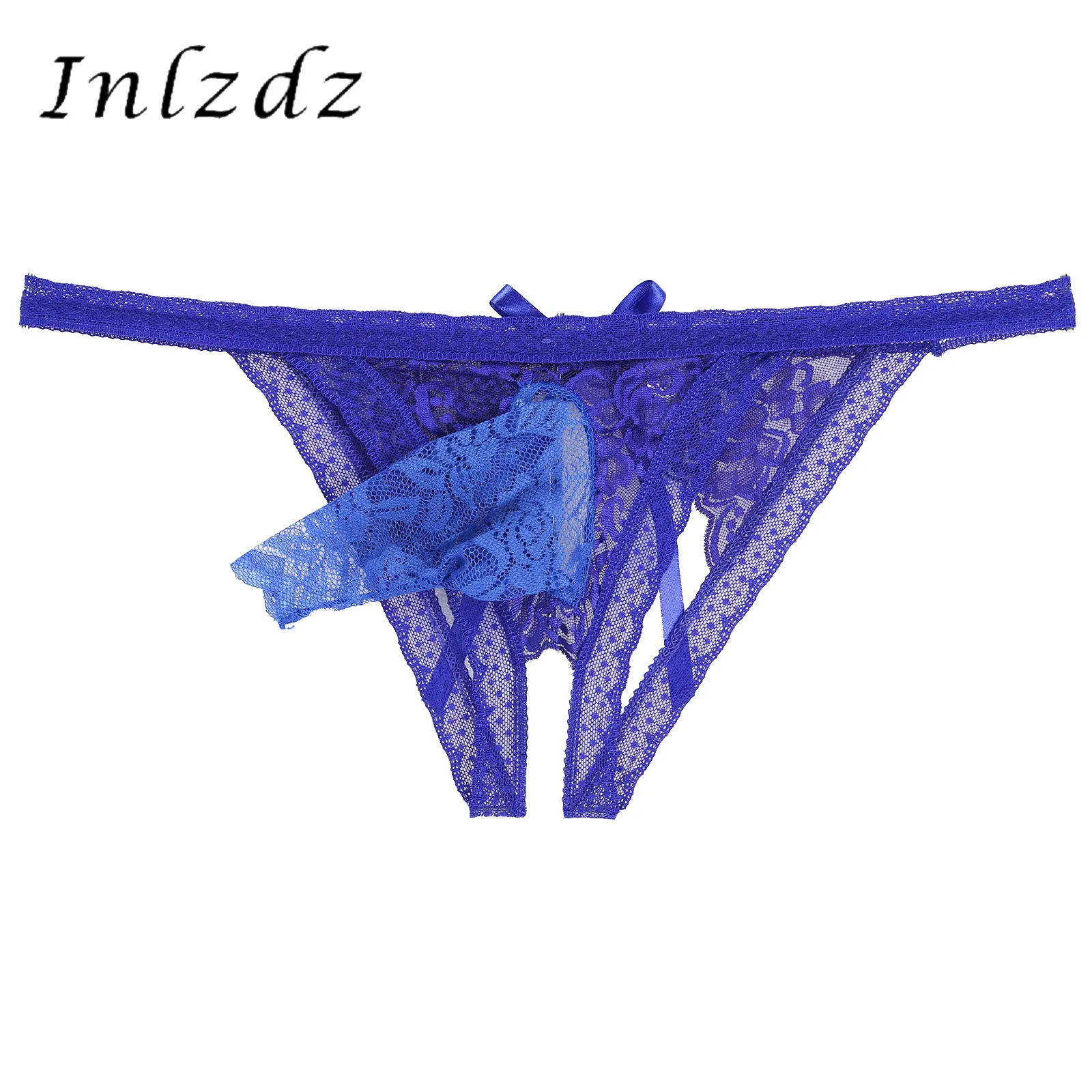 

Mens Lingerie Lace Crotchless Sissy Underwear Bulge Pouch Erotic Sexy Sissy Panties See Through T-back G-strings Thongs Briefs