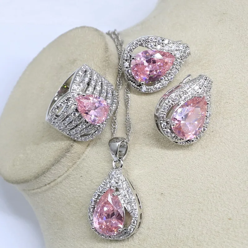 Комплект из колье серёг кольца и браслета серебра 925 пробы | Украшения аксессуары