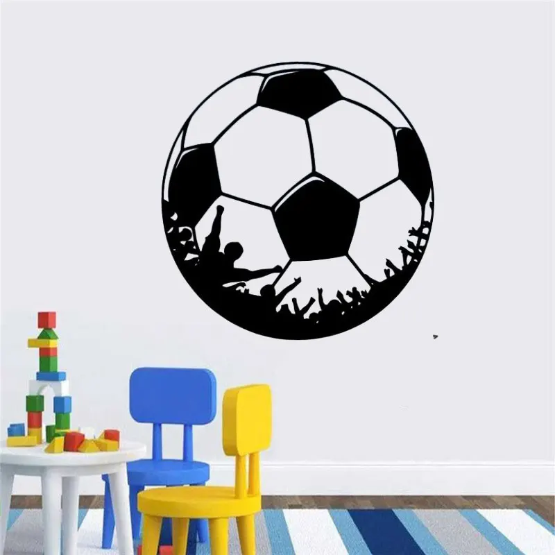

Art Football Wall Stickers Soccer Vinyl Decals For Kids Rooms Wallpaper Home Decor muursticker voetbal CX223