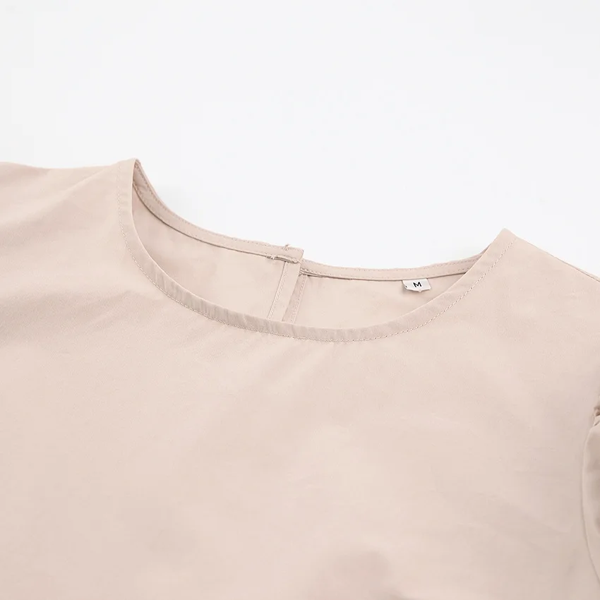 

Pure Cotton Loose Dress 2021 Summer New Puff Sleeve Round Neck Half Sleeve Women Mini Dress