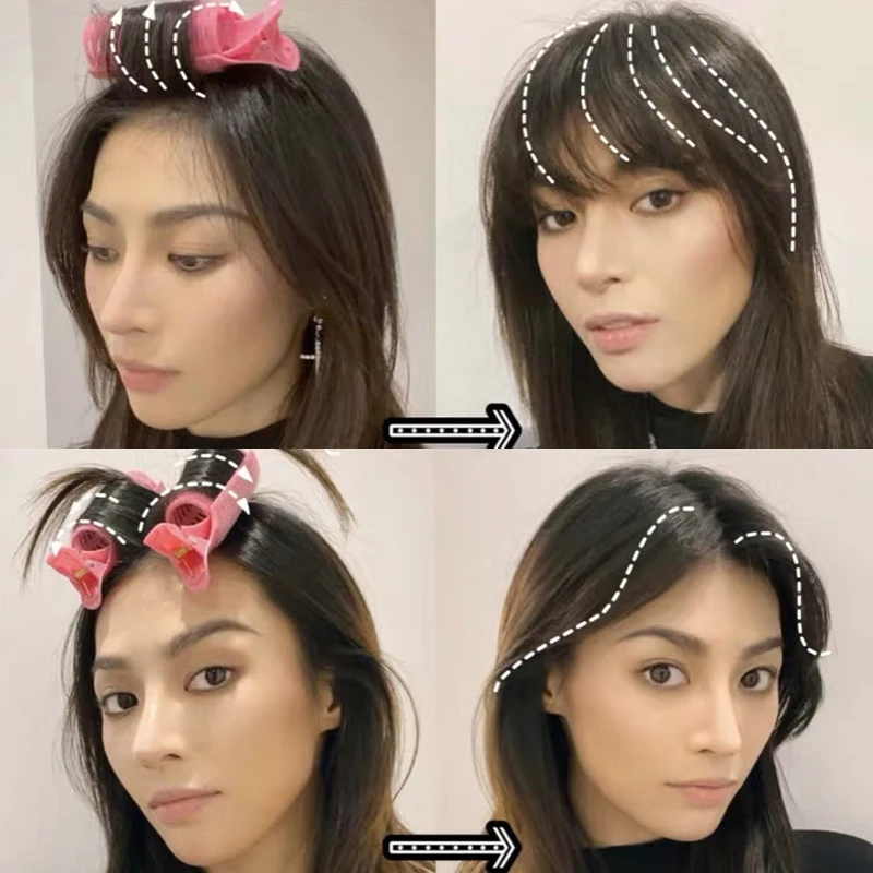 Натуральные пушистые корни волос Воздушная челка Волшебная самоклеящаяся для