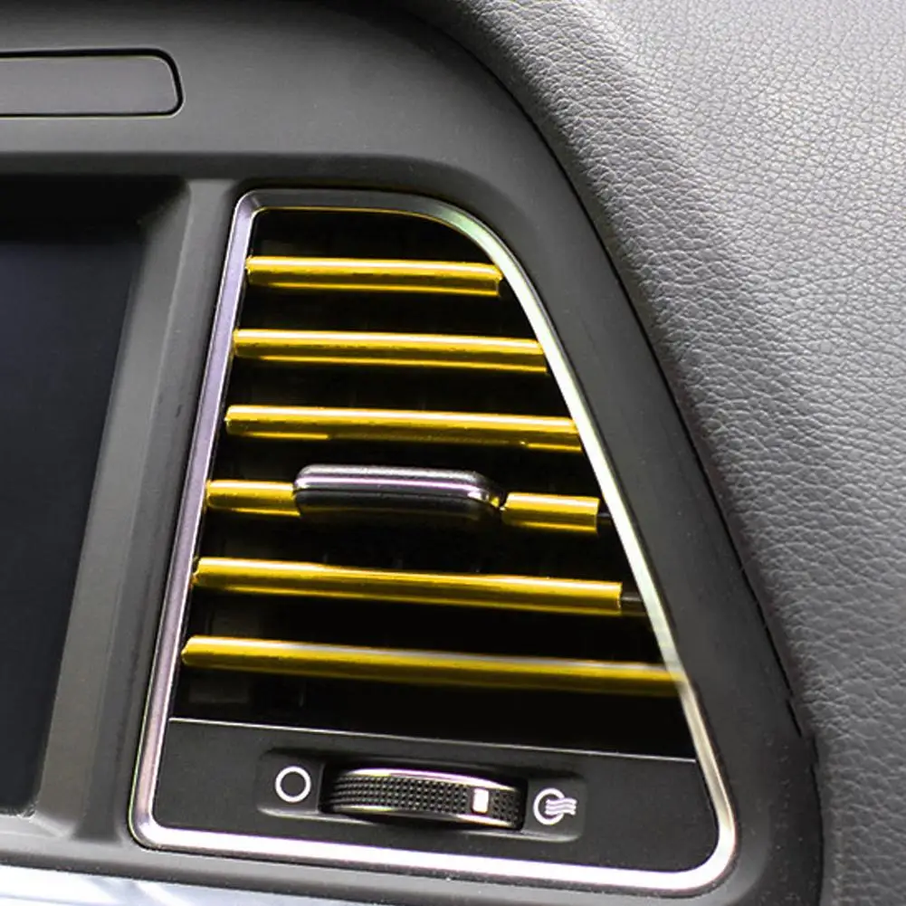 

10Pcs Car Auto Air Outlet Vent Grille Interior Decorative Stickers Decals Strip Accessory Auto Car Accessory