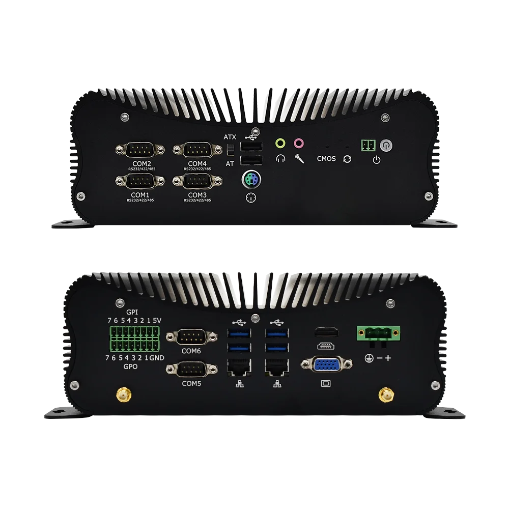 2021 дешевый промышленный безвентиляторный мини-ПК Intel i5-8250U Rugged компьютер 6 * COM 2 Lans 8