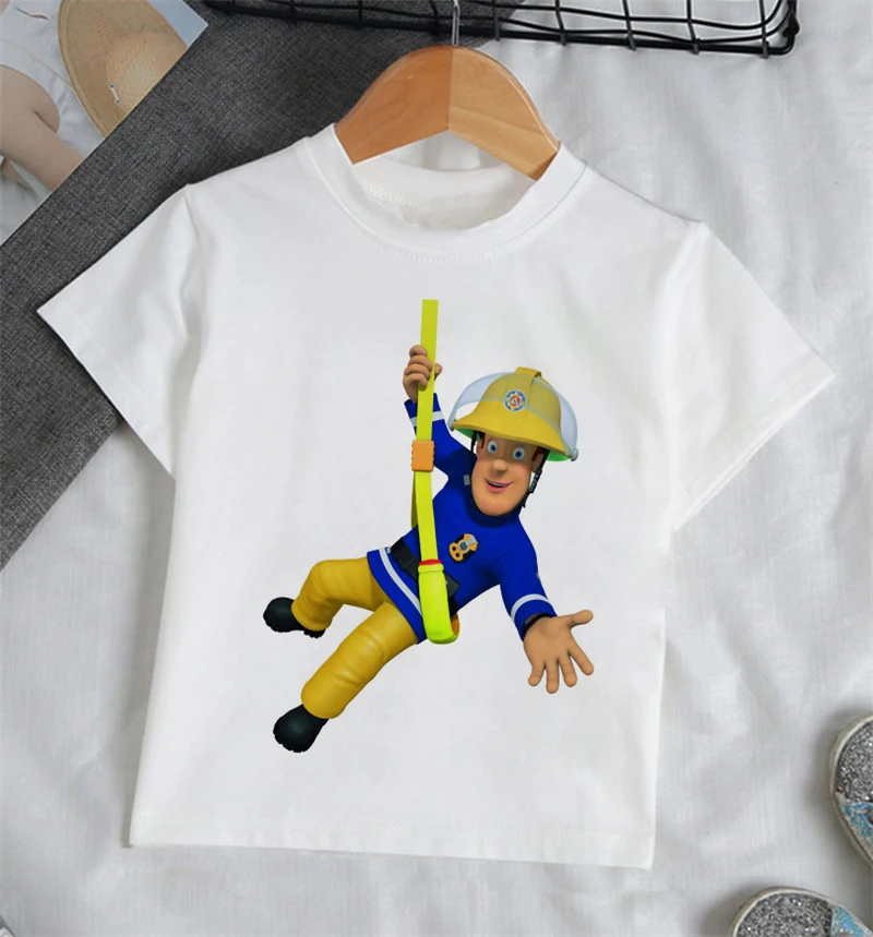 

Firefighter Design Kids T Shirt Harajuku Fireman Graphic Clothes Boys/Girls Kawaii Short Sleeve Tops Children Funny T-Shirt