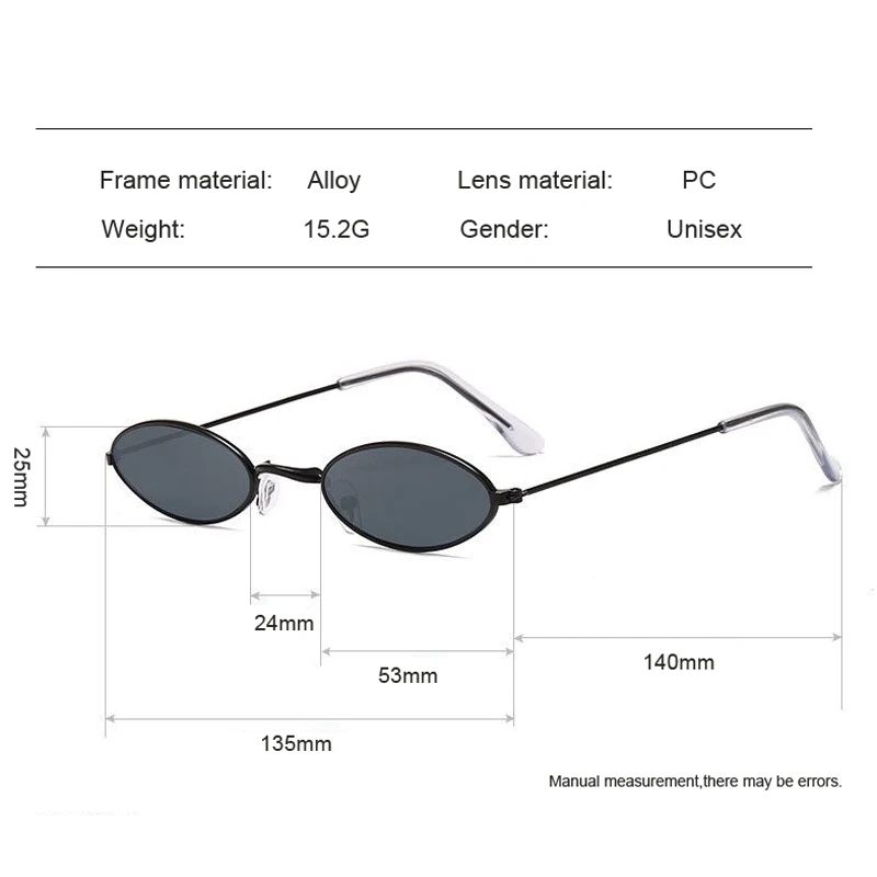 

seemfly Retro Small Oval Sunglasses Women Vintage Shades Metal Frame Color Sun Glasses sunglasses For Men gafas de sol