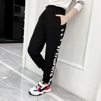 girl sports trousers spring autumn teenage loose casual joggers sweatpant kids school letter pants