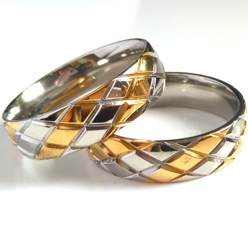 30 шт унисекс 6 мм Сетка Дизайн Нержавеющая сталь кольцо Высокое качество