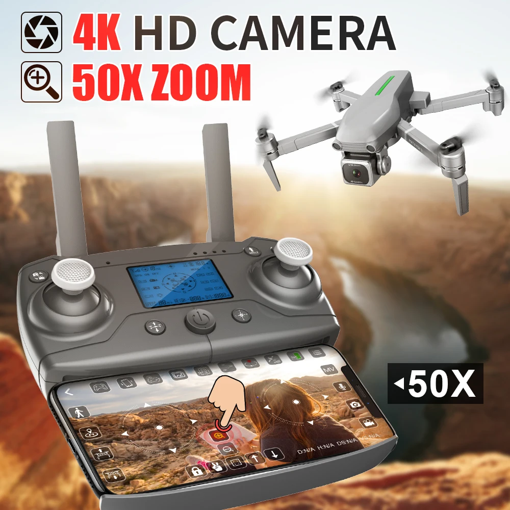 

Дрон Радиоуправляемый складной с камерой FPV 4K HD, Wi-Fi, GPS, 25 мин., 1000 м