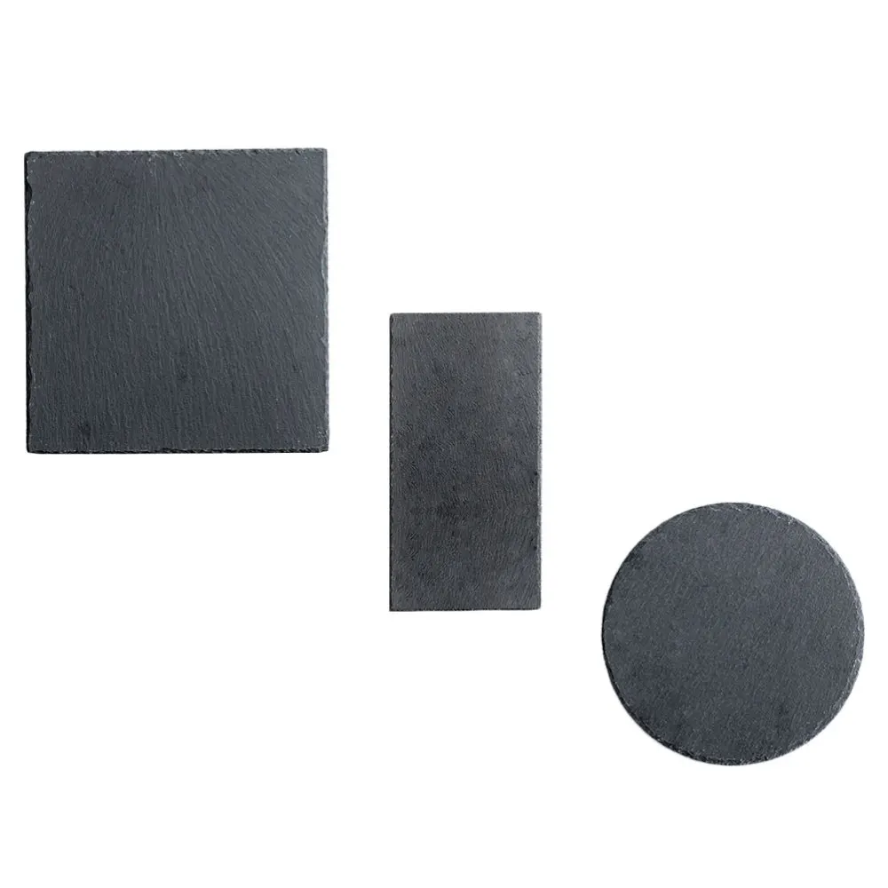 

3Pcs Householsd Stone Sushi Tray Practical Steak Plate Food Holder Black