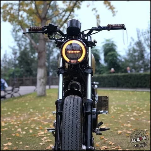 Универсальный светодиодный налобный фонарь для Кафе Racer винтажный мотоциклетный