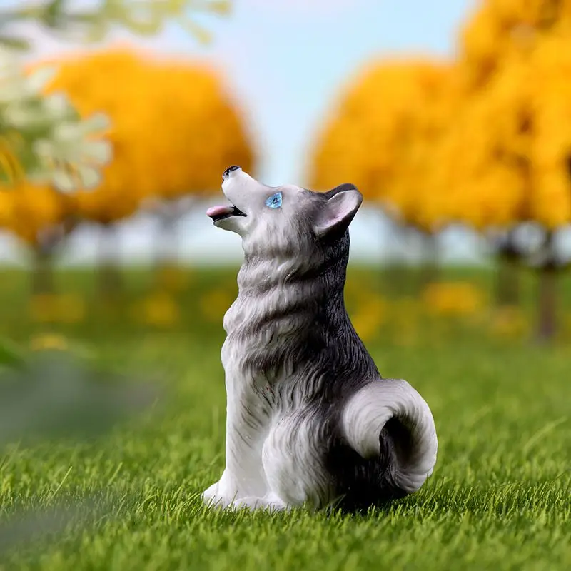 Горячая DIY Dog Волшебные садовые фигурки из Смолы миниатюрный Хаски торт жениха и
