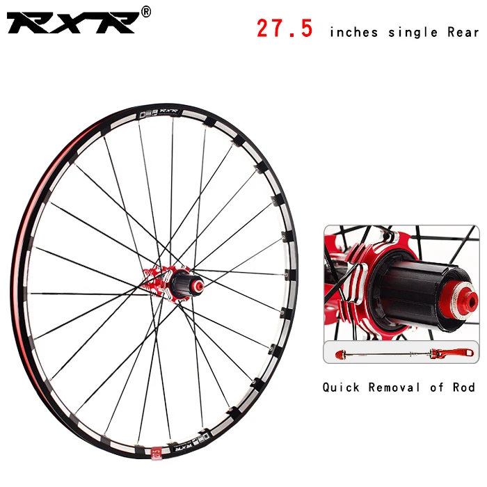 27.5 Red Rear QR RXR 27," RX233 колесная карбоновая ступица MTB дисковый тормоз 5 подшипников комплекты велосипедных колес горный велосипед 7-11Speed через ось/QR MTB колеса - Цвет: 27.5 Red Rear QR