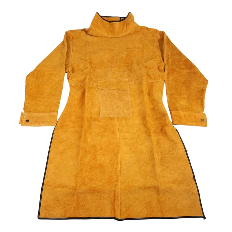 Promotion! 120cm Welding Apron Flame Retardant Long Sleeve Welder Protective Clothing Split Leather Fire-Resistant |