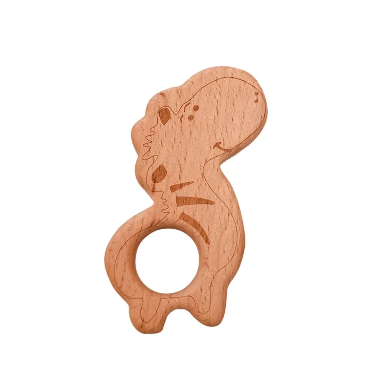 1pcs Infant Baby Teether Beech Wood Teethers Animal Shape Wood Baby Toy Teething Accessories Kid Teething Pendant Nursing Holder