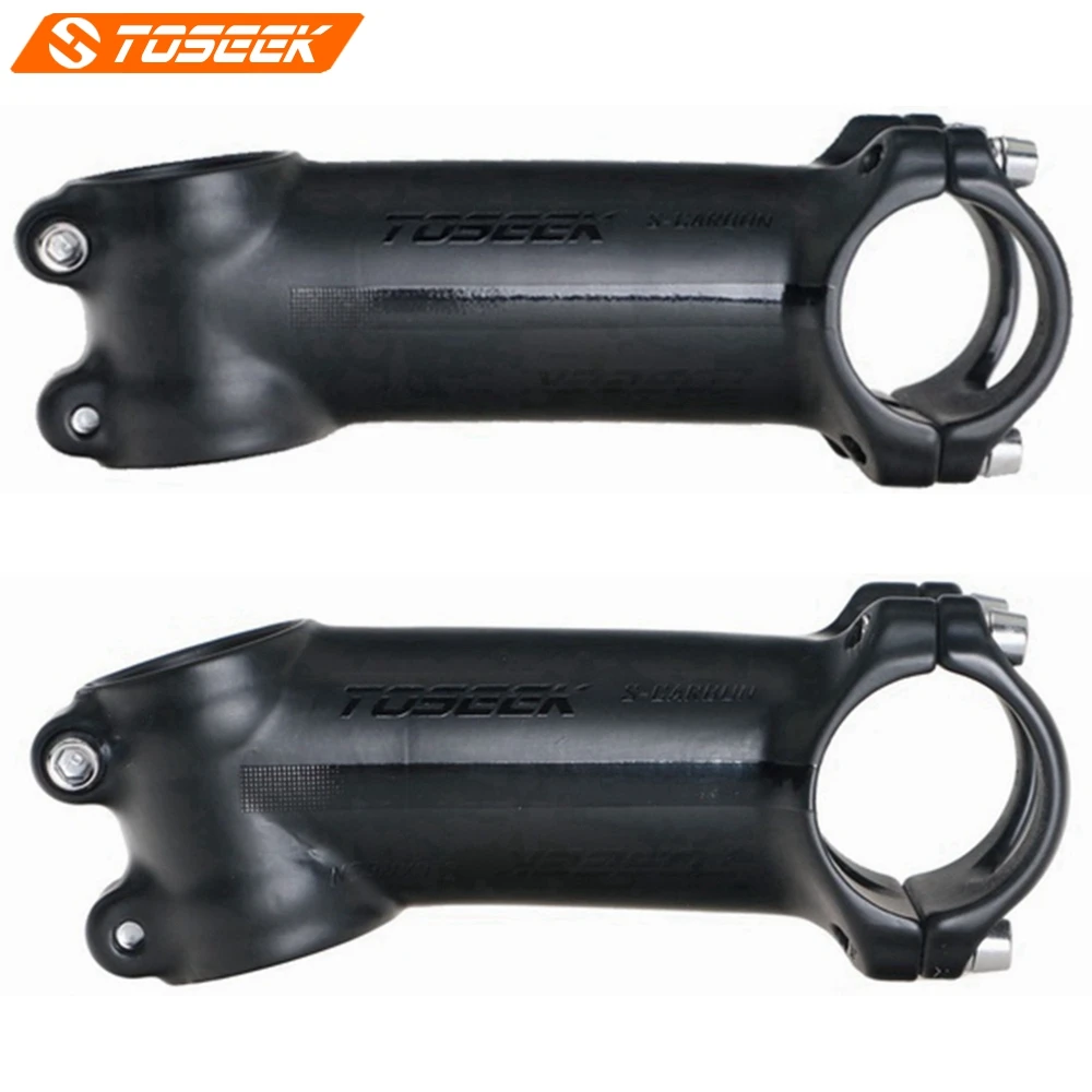 

TOSEEK Black Matte Aluminum Alloy Bicycle Stem Bike Parts Handlebar 31.8mm Fork 28.6mm Angle 6 / 17 Degrees