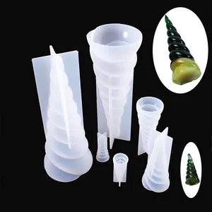 3D единорог Рог силиконовая форма УФ-отверждаемая эпоксидная смола товары для рукоделия форма для торта DIY шоколадная посуда для выпечки украшения торта гипсовая форма