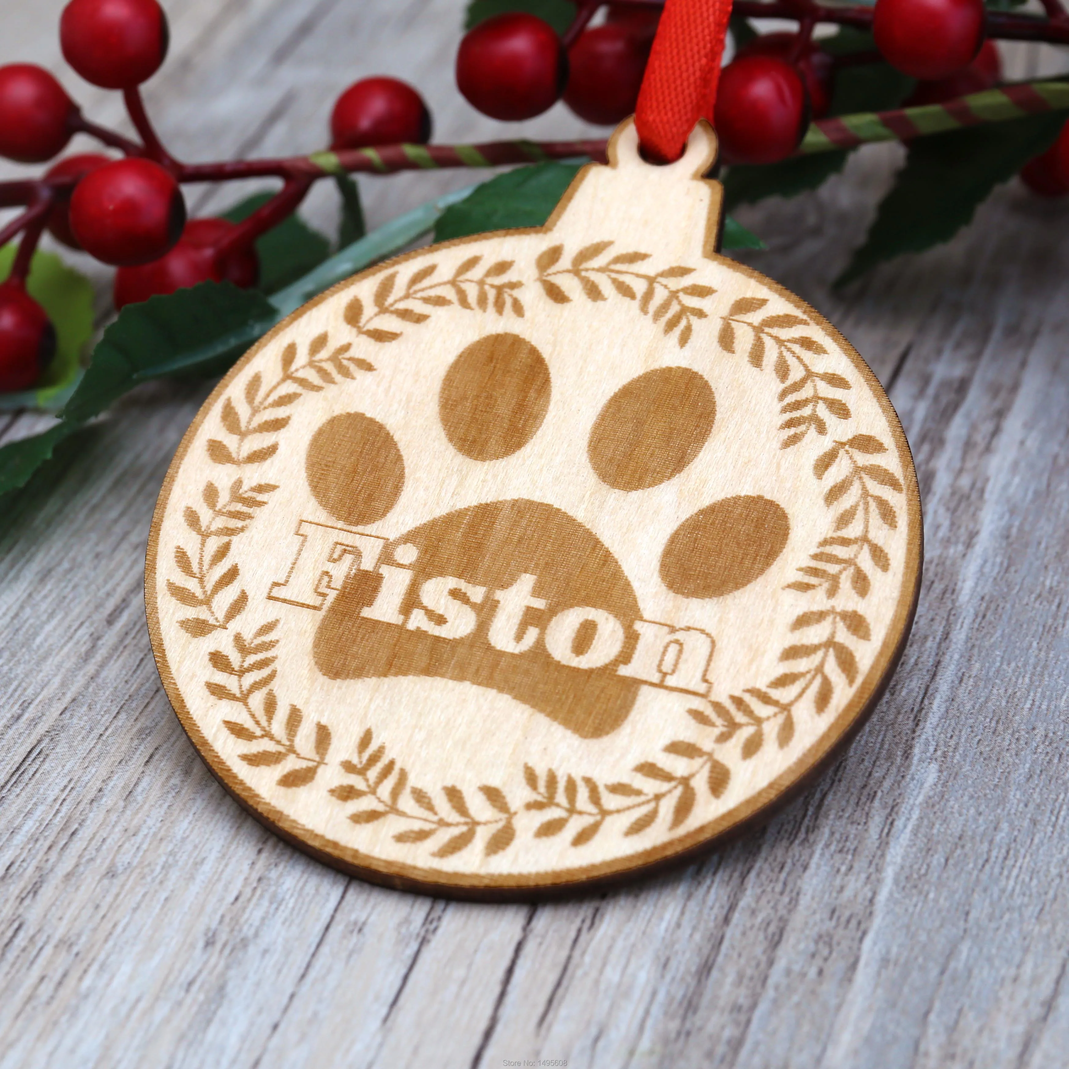 Собачья лапа Рождественский орнамент подарок любимому питомцу Рождественское