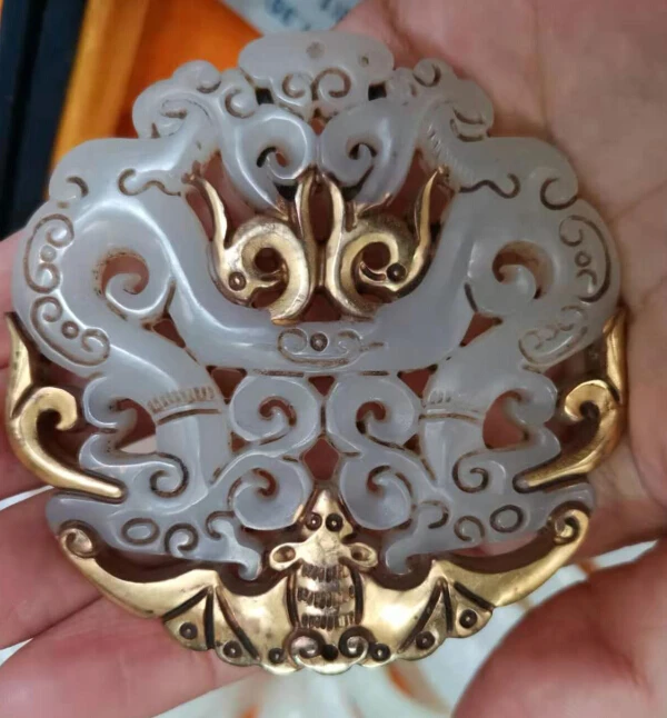 Коллекция Высококачественных золотых пустотелых подвесок Baiyu из нефрита ручной