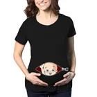 Забавная Женская Футболка для беременных детей с загрузкой 2022, Женская Футболка для беременных, новая одежда большого размера для мам