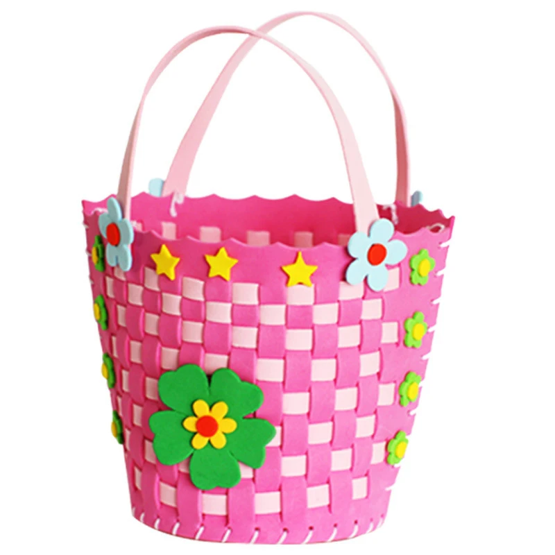 

Children's DIY Handmade New EVA Woven Basket Flower Basket Kindergarten Handmade Material Bag Handmade Flower Basket