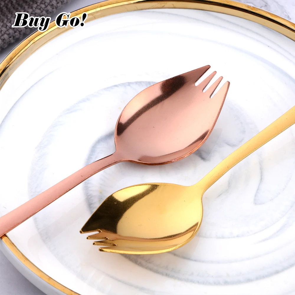 Вилка-Ложка 2 в 1 из нержавеющей стали для фруктов и салатов шт. | Дом сад