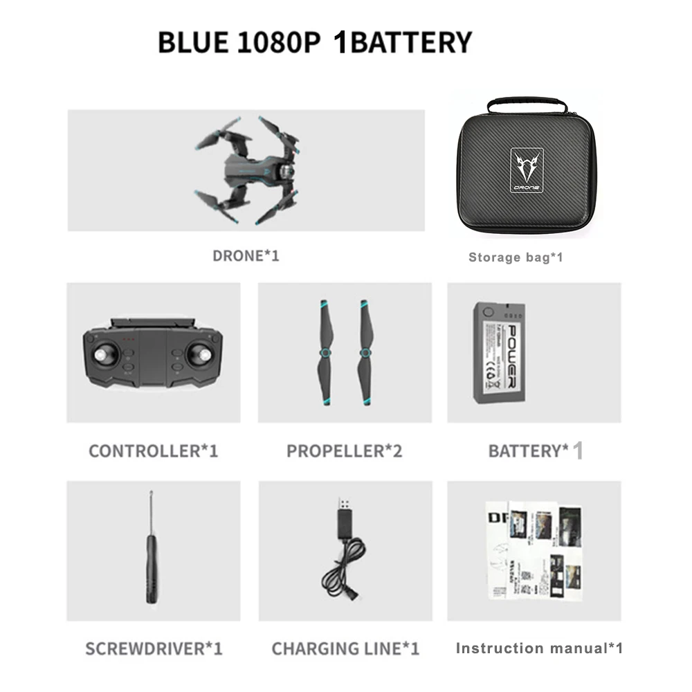 1080P 1B BLUE BAG S20W селфи Дрон 4K HD Gimbal Двойная камера Wi-Fi FPV Gesture фото оптический поток Профессиональный Радиоуправляемый квадрокоптер вертолет Дрон - Цвет: 1080P 1B BLUE BAG