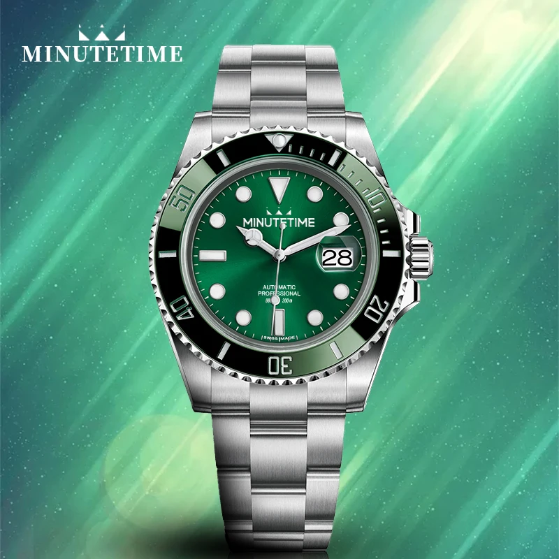 Minutetime сапфир Стекло световой Для мужчин часы Япония NH35 двигаться t