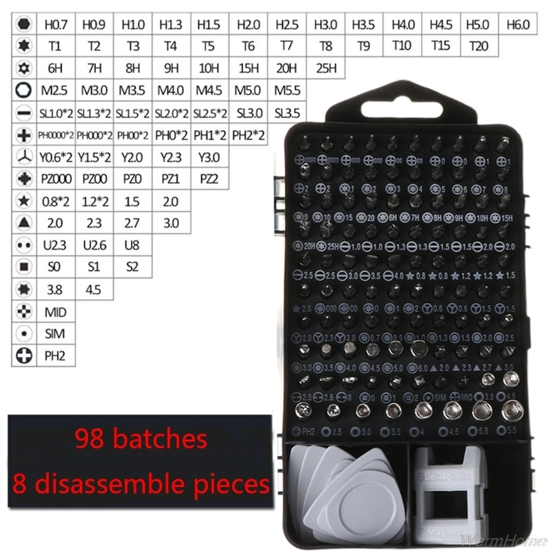 

115 In 1 Screwdriver Set Multi-function Manual Repair Tool Box Hand Home Multi-use Repair Mobile Phone Computer Tool D09 20