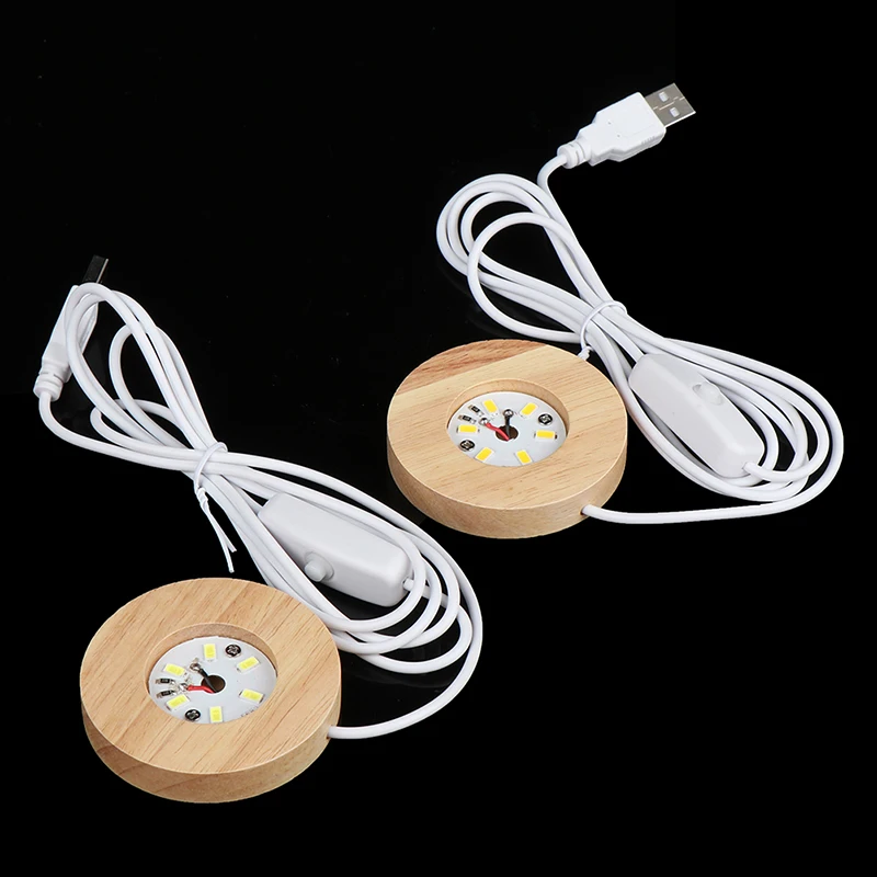 

Handmade Wood Ornament Night Lamp Base Stand LED Light Crystals Glass Resin Art Ornament Dispaly Base