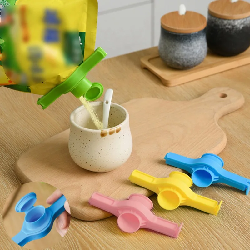 

Bag Clip Storage Food Fresh Clips Sealing Kitchen Sealer Reusable Kid Powder Package Nozzle Kitchen Tool A Cap Snack Powder